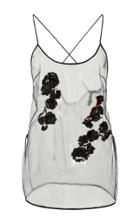 Versace Floral Embellished Tulle Tank