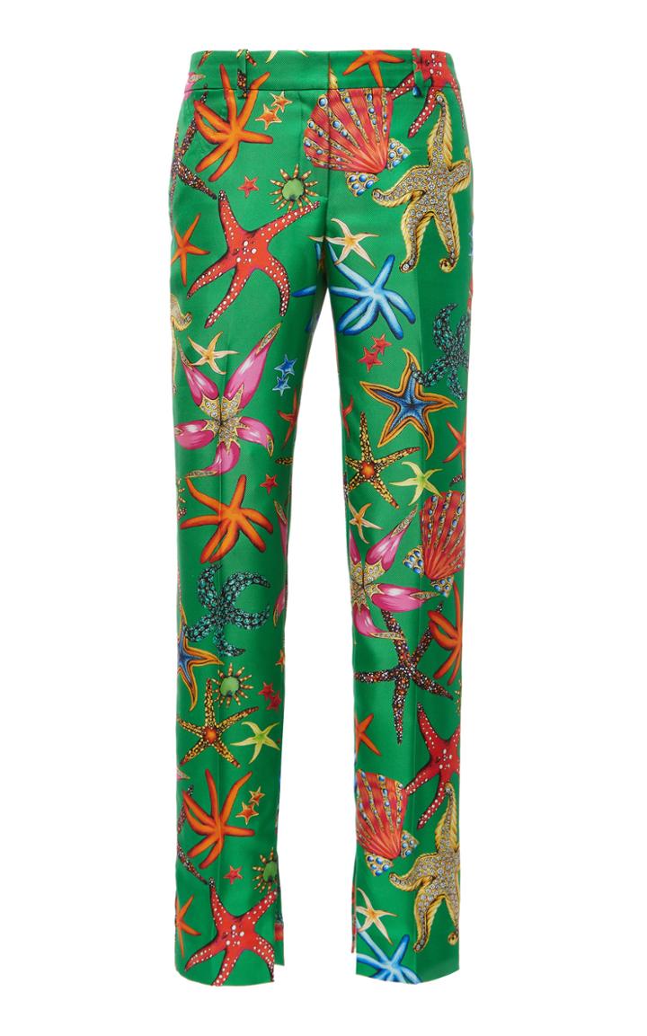 Moda Operandi Versace Printed Silk-twill Straight-leg Pants