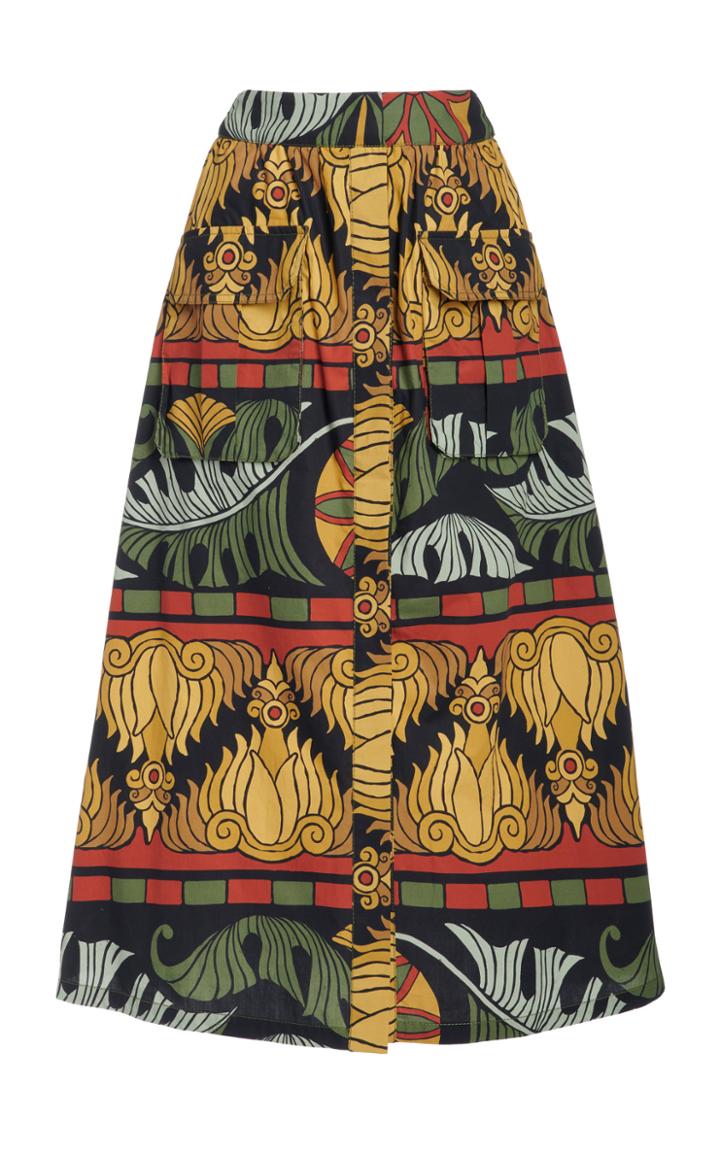 Moda Operandi Johanna Ortiz Crossroads Printed Cotton Skirt