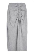 Tibi Grey Shirred Midi Skirt