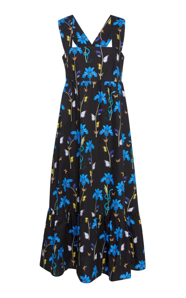 Borgo De Nor Marte Floral-print Cotton-poplin Midi Dress