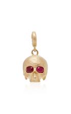 Luis Morais Medium Skull Charm With No Jaw With Moveable Jaw And Gemfields Ruby Eyes