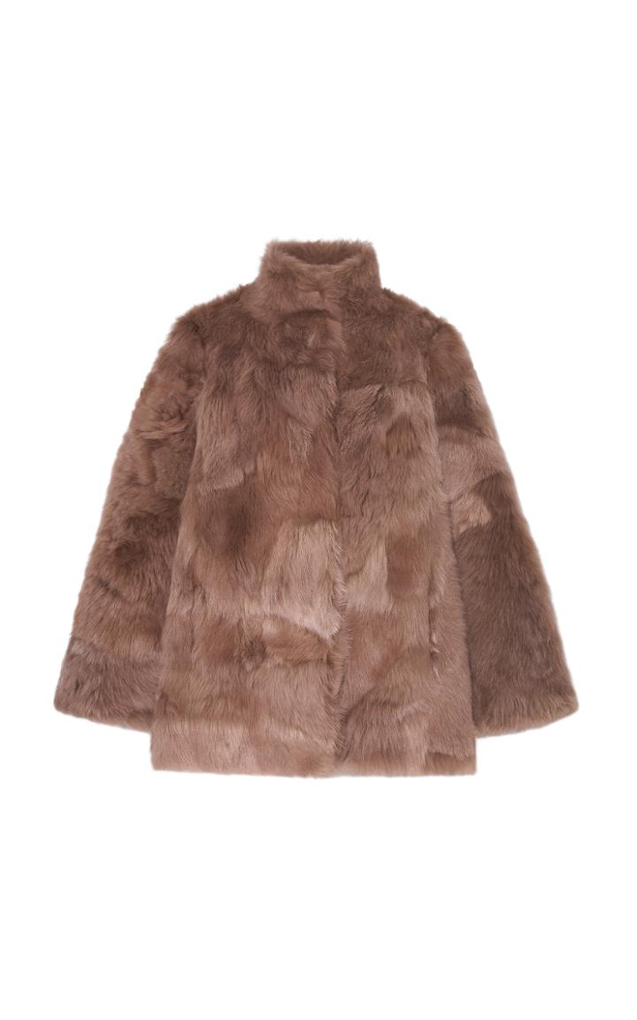 Moda Operandi Pologeorgis The Etta Shearling Patchwork Coat