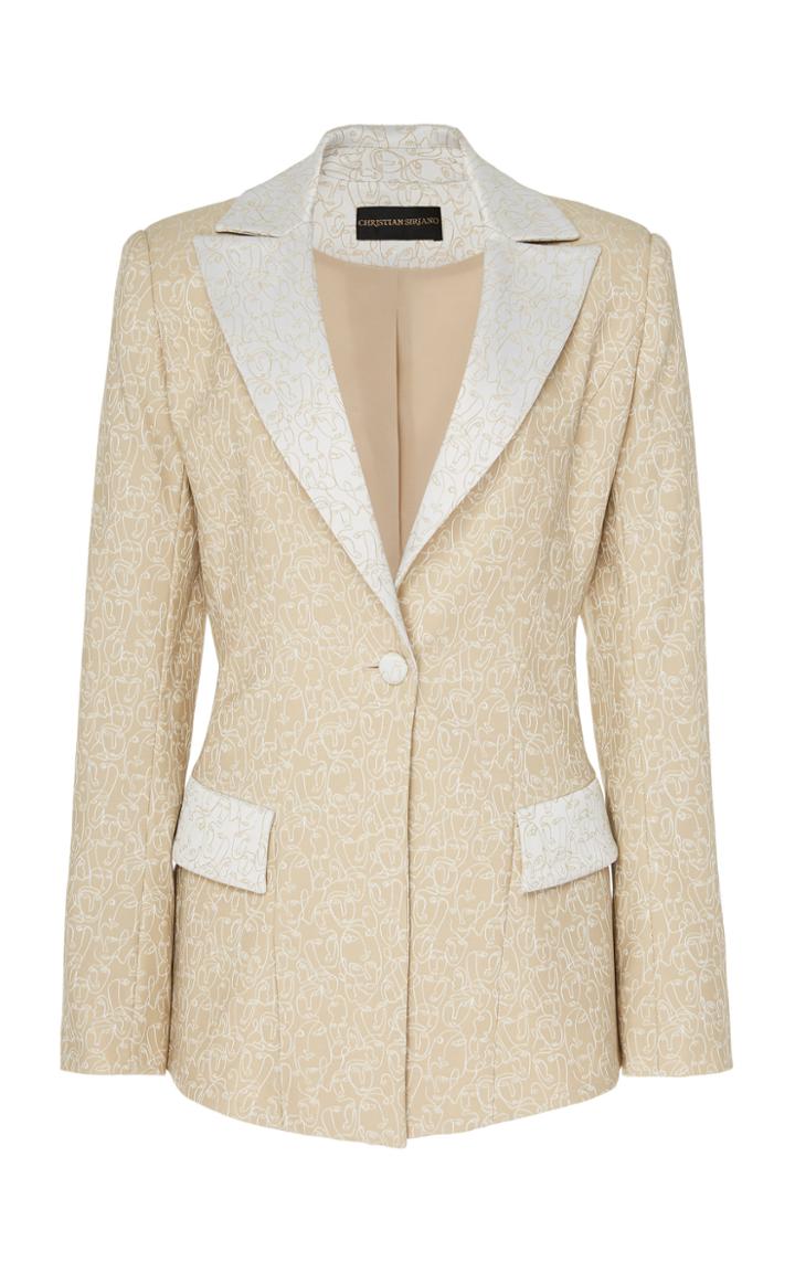 Christian Siriano Nude Face Single-button Blazer