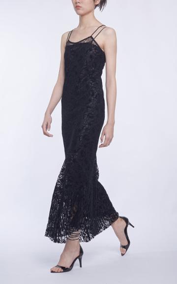 Anas Jourden Duo Velvet Lace Maxi Dress