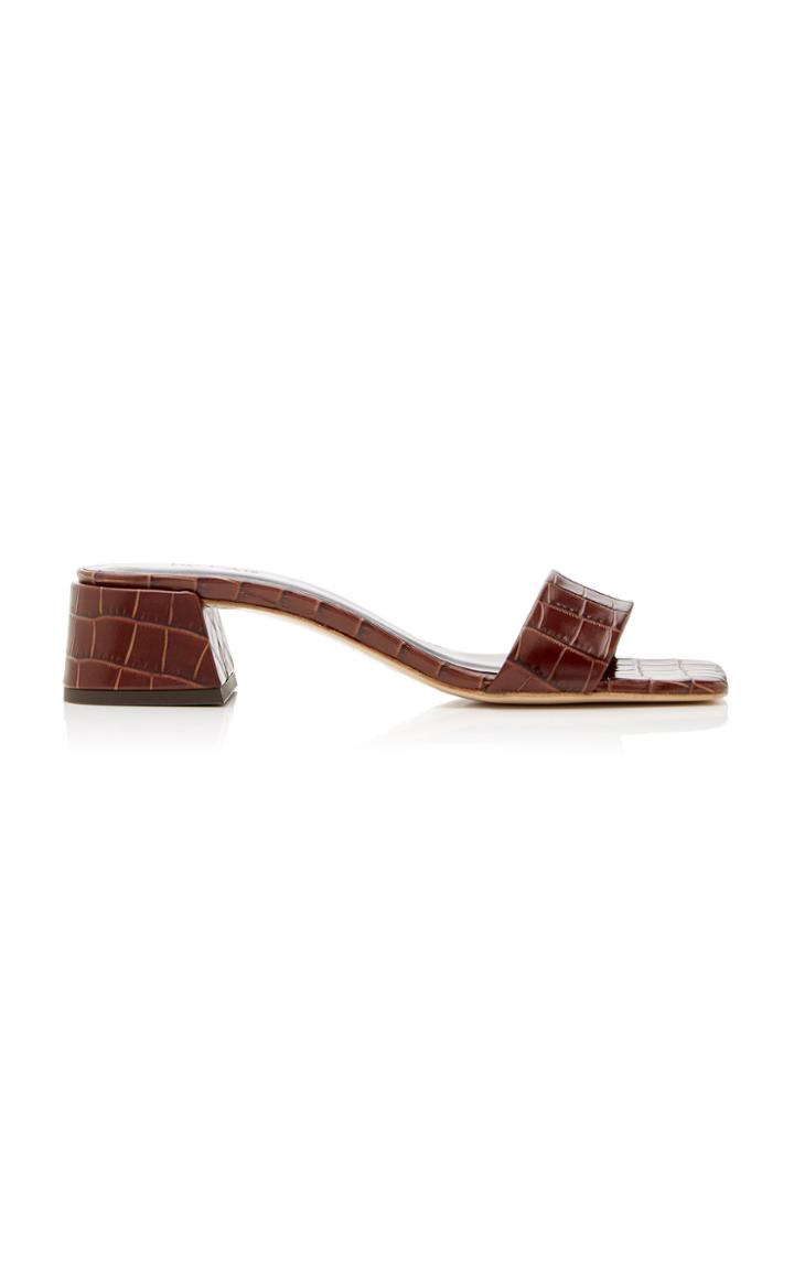 By Far Courtney Croc-effect Leather Sandals