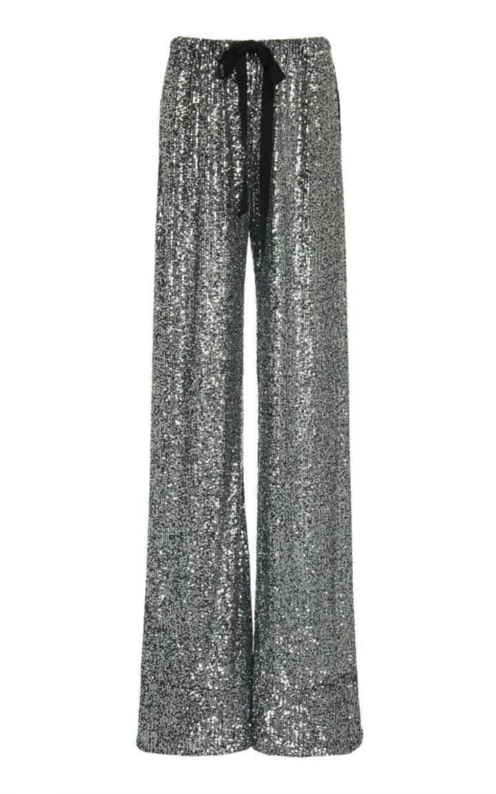 Naeem Khan High-waisted Sequin-ebellished Wide-leg Pants
