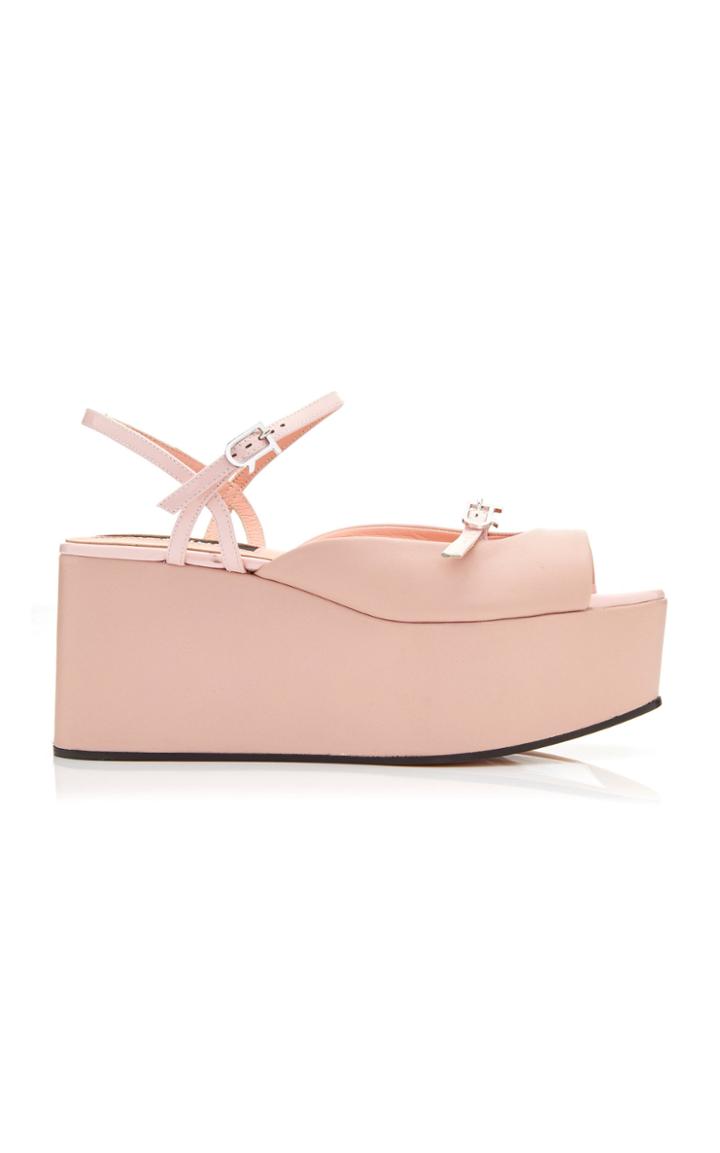 Rochas Leather Platform Sandals