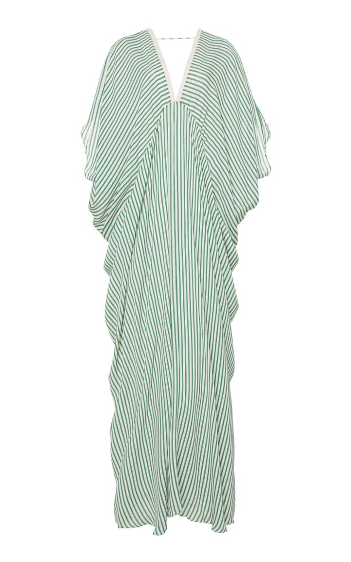 Johanna Ortiz Tenerife V-neck Silk Georgette Maxi Dress