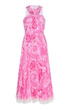 Moda Operandi Andrew Gn Printed Silk Pliss Halter Dress Size: 34
