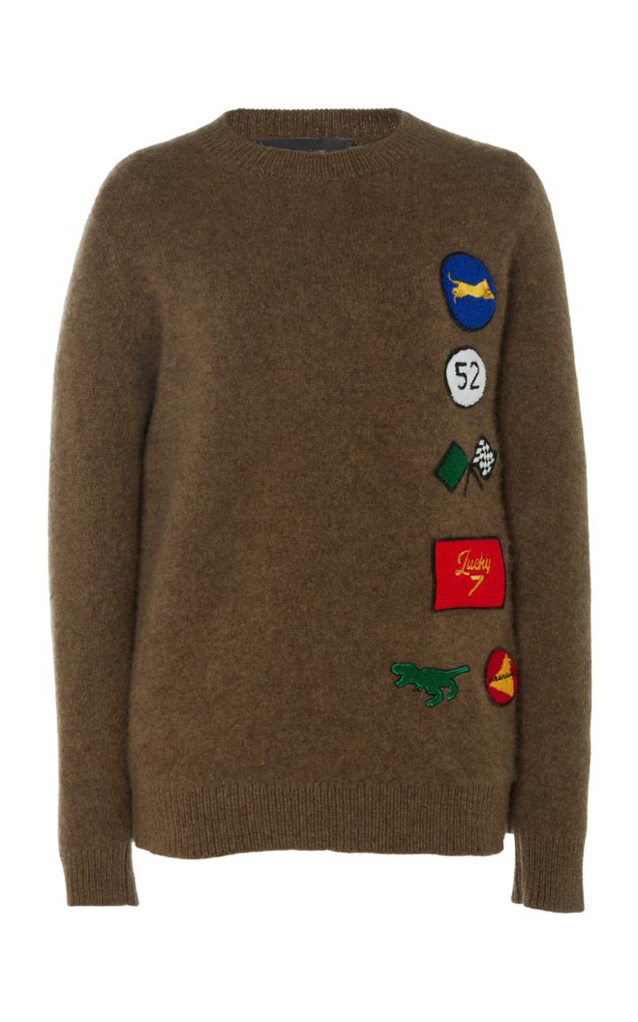 The Elder Statesman Chenille Patch Cashmere Sweater