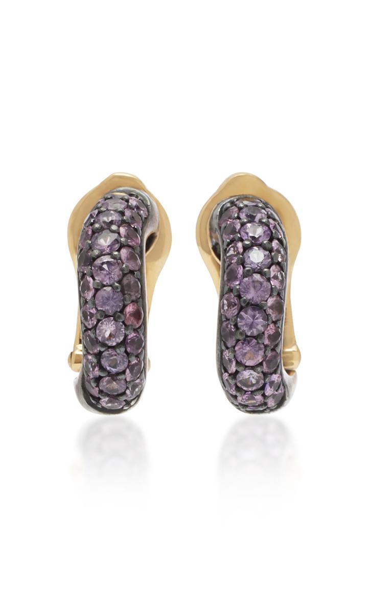 Gioia 18k Gold And Purple Sapphire Earrings