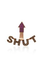 Nadine Ghosn Shut Up 18k Gold Diamond And Ruby Earring