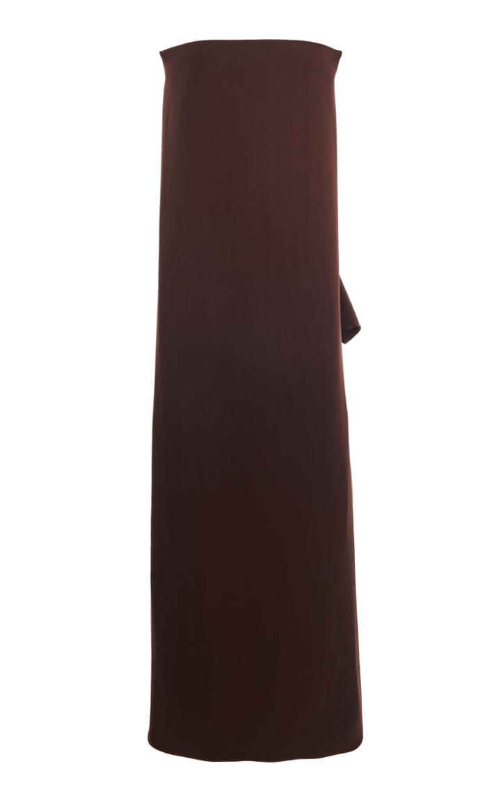Moda Operandi Acne Studios Dalici Draped Satin Strapless Maxi Dress