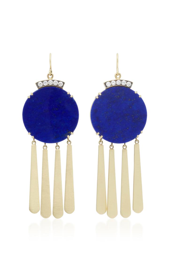 Sylva & Cie Lapis Tassel Earrings