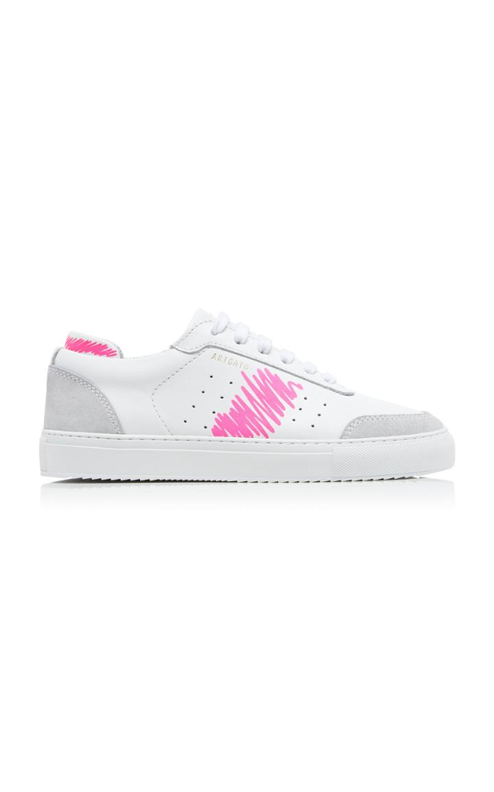 Axel Arigato Dunk Scribble Suede-trimmed Leather Sneakers