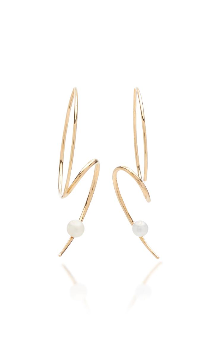 Maria Black Sea Viper 14k Gold And Pearl Earring