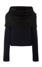 Yeon Ileana Angora-trimmed Wool And Cashmere Blend Sweater