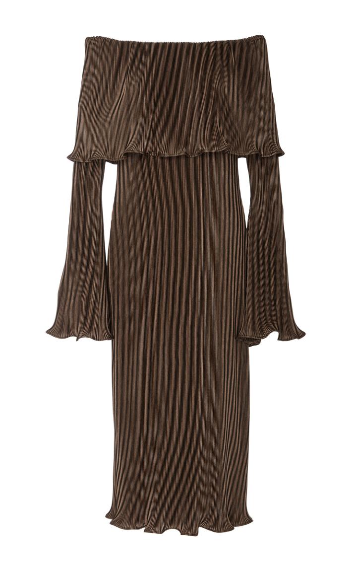 Beaufille Andura Pleated Off The Shoulder Dress