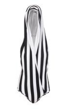 Moda Operandi Balmain Striped Hooded Wrap Swimsuit Size: 36