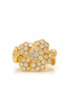 Vintage Christian Dior Jewelry Diamond Flower Ring