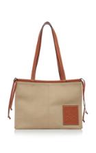 Loewe Cushion Leather-trimmed Canvas Tote