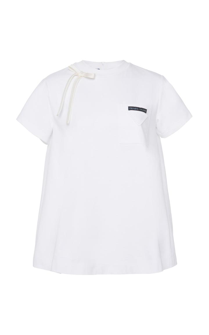 Prada Embellished Cotton-jersey T-shirt