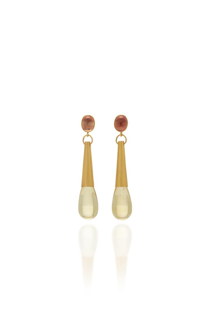Moda Operandi Loren Nicole 22k Yellow Gold Beryl Torpedo Earrings