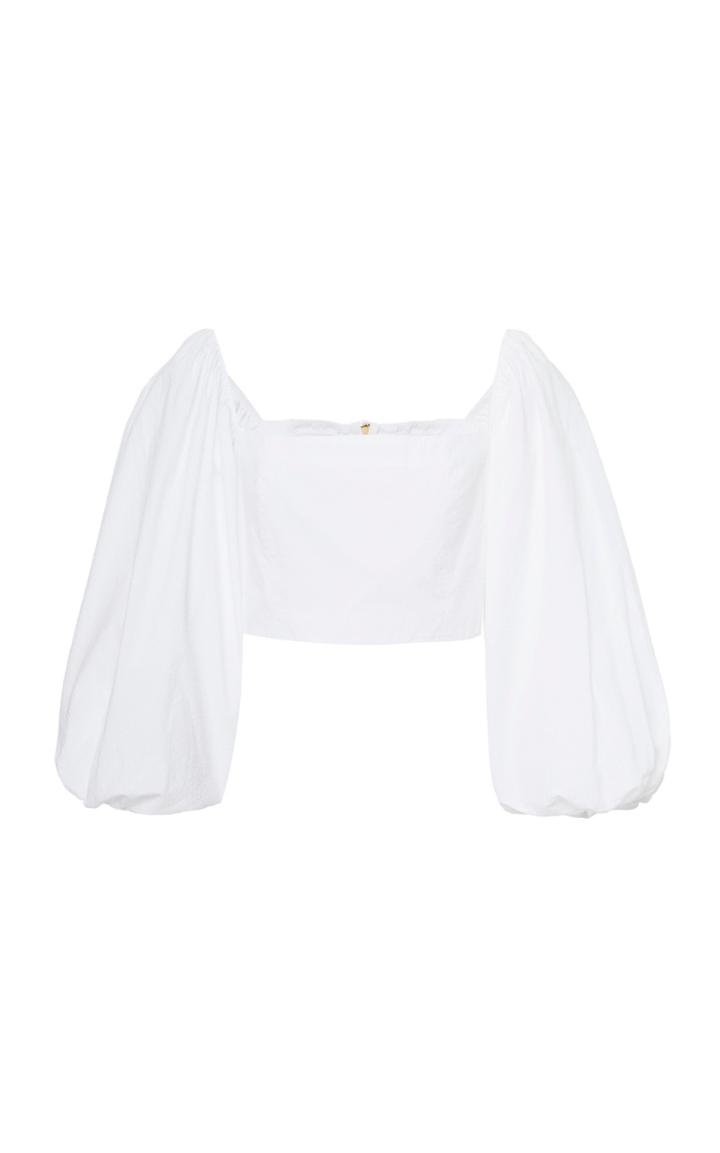 Moda Operandi Cara Cara Sagaponack Cotton-poplin Cropped Blouse Size: 2