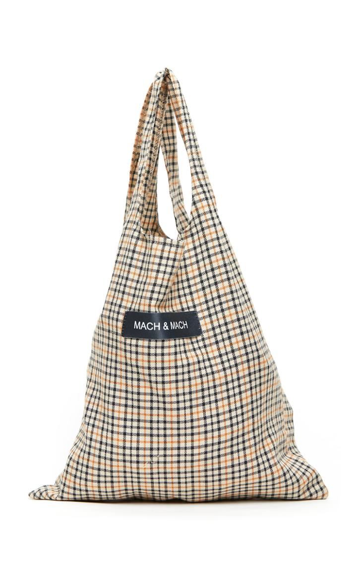 Mach & Mach Checked Shopping Bag