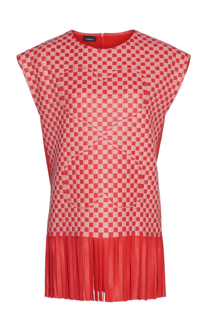 Akris Braided Lamb Nappa Blouse