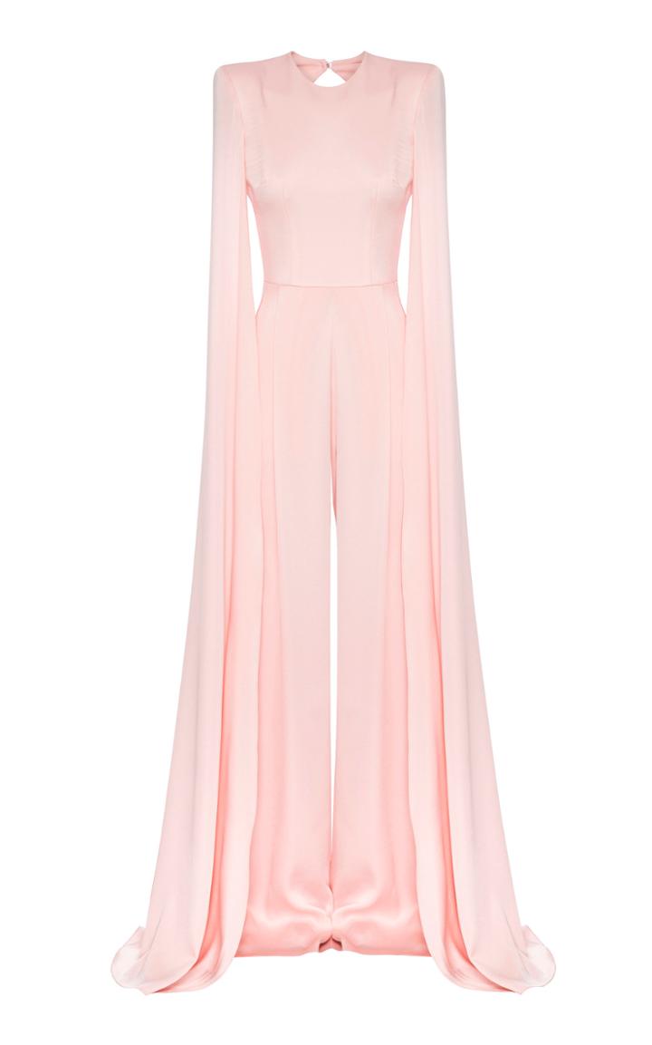 Moda Operandi Alex Perry Halston Cape Overlay Satin Jumpsuit Size: 4
