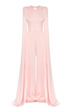 Moda Operandi Alex Perry Halston Cape Overlay Satin Jumpsuit Size: 4