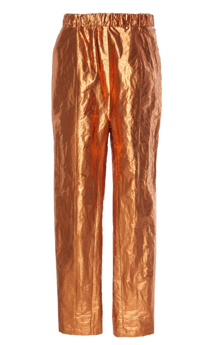 Sally Lapointe Crinkle Foil Seamed Track Pant