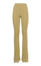 Alberta Ferretti Ribbed Knit Cotton Pants