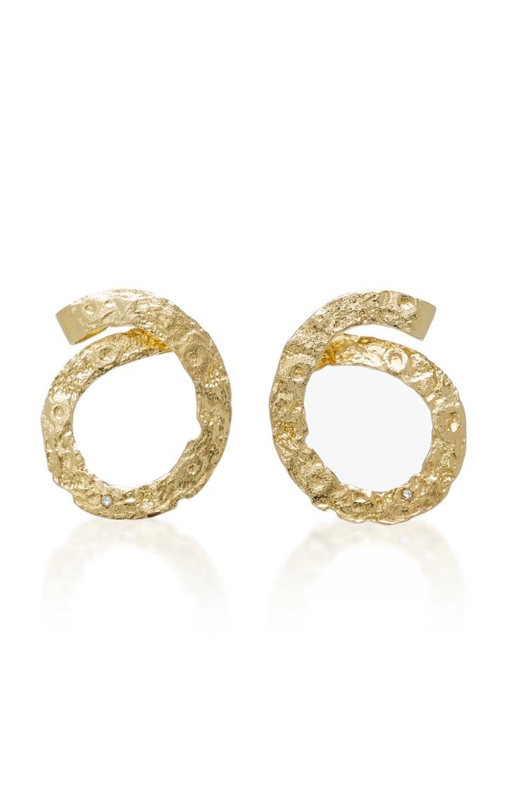 Wasson Crater 14k Gold And Diamond Earrings