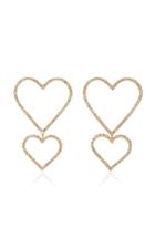 Fallon Gold-tone Brass And Crystal Heart Earrings