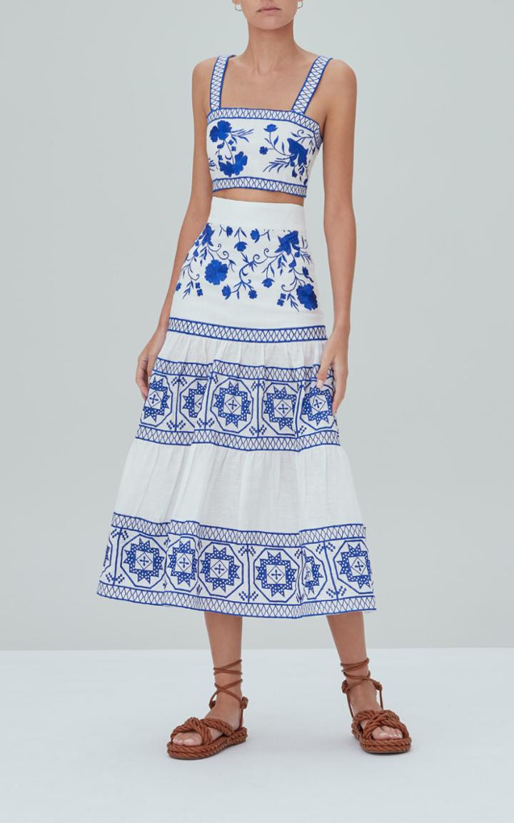 Moda Operandi Alexis Olva Linen Crop Top