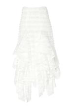 Anas Jourden Ruffle-trimmed Fringed Lace Lace Midi Skirt