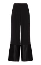 Rosetta Getty Stretch Silk Satin Pleat Hem Trouser