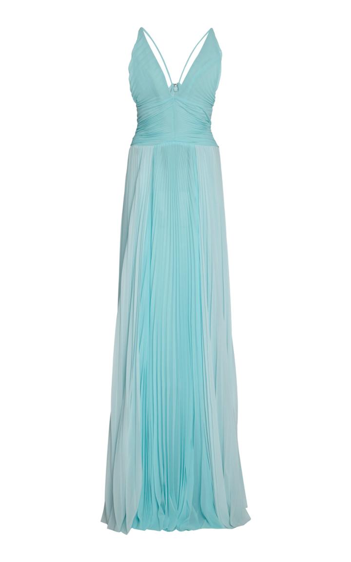 Tre By Natalie Ratabesi Valkyire Plisse Chiffon Gown