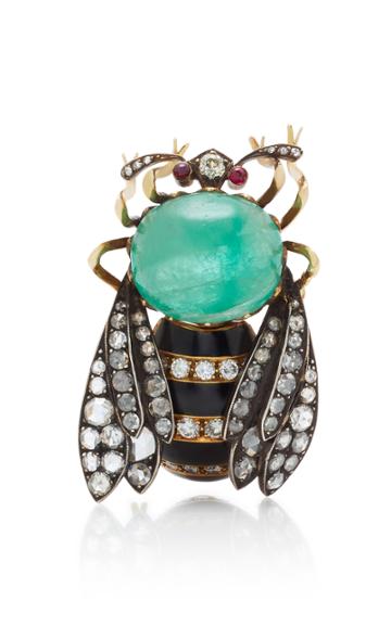 Moira Fine Jewellery Emerald Diamond And Ruby Bee Brooch