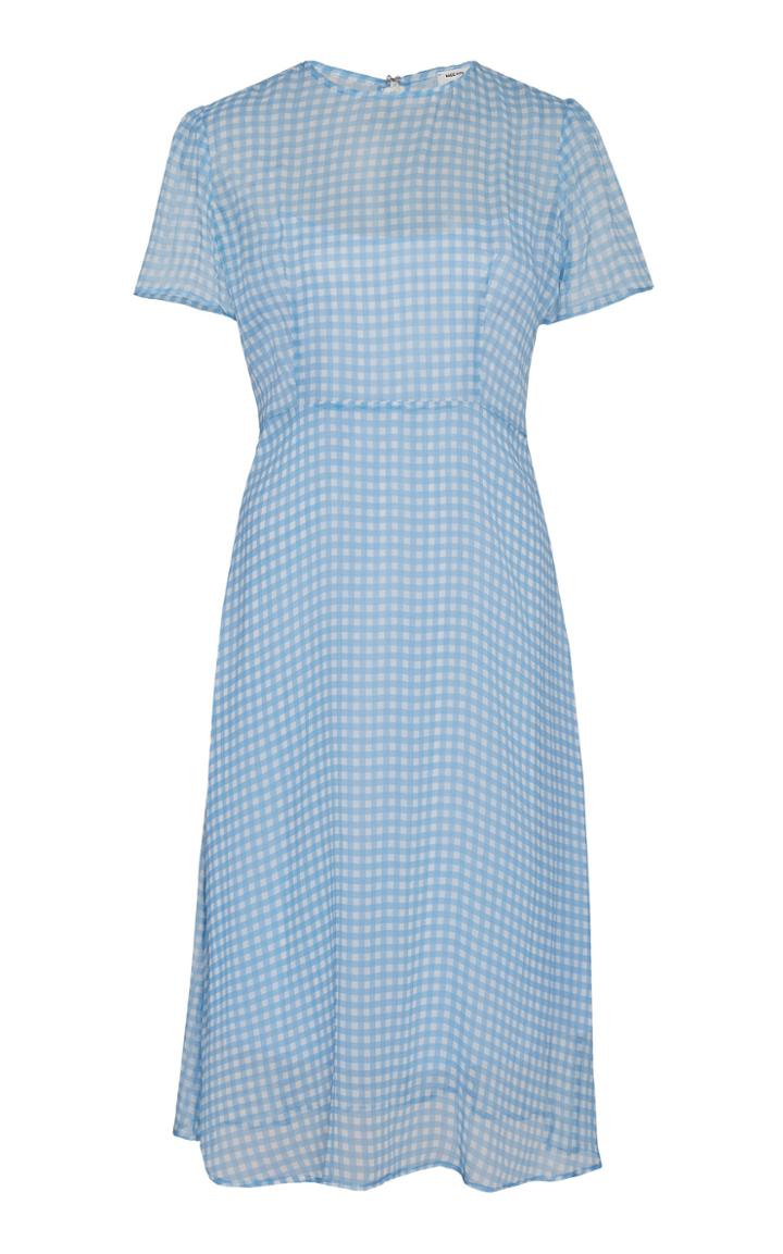 Hvn Lindy Gingham Sllk-chiffon Dress