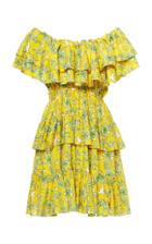 Moda Operandi Rhode Dotty Ruffled Cotton Mini Dress Size: Xs