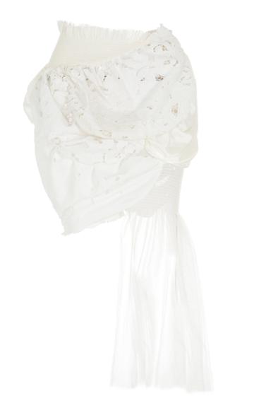 Moda Operandi Caroline Hu Twisted Silk-lace Mini Skirt