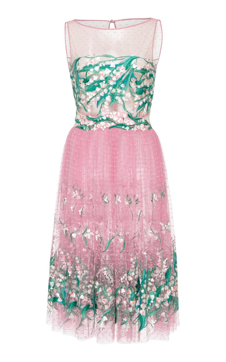 Blumarine Embroidered Floral A Line Dress