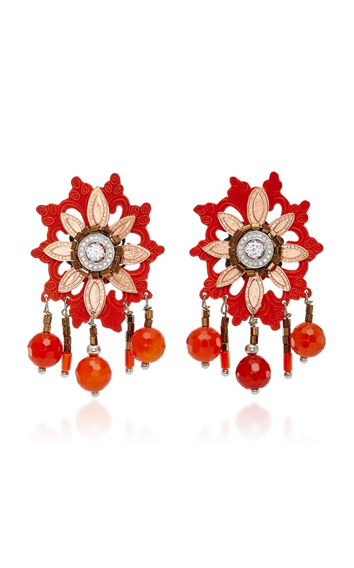 Valentina Rosenthal Cornelian Flor Del Gallo Earrings