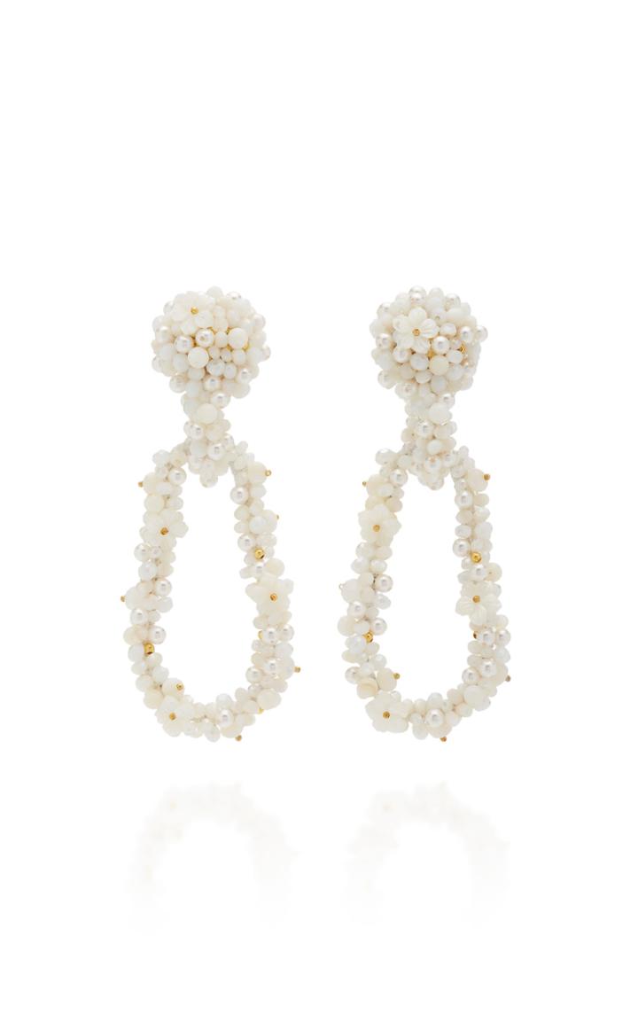 Bibi Marini Bouquet Bead, Faux Pearl And Silk Earrings