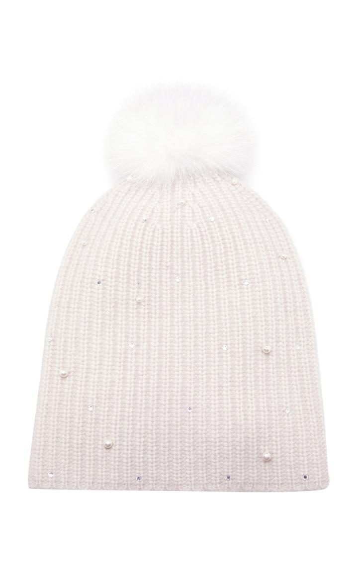 Carolyn Rowan Accessories Rib-knit Embellished Fur And Cashmere Beanie