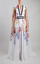 Moda Operandi Elie Saab Printed Silk Chiffon Maxi Dress